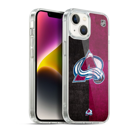 NHL Colorado Avalanche Half Distressed Soft Gel Case for Apple iPhone 14