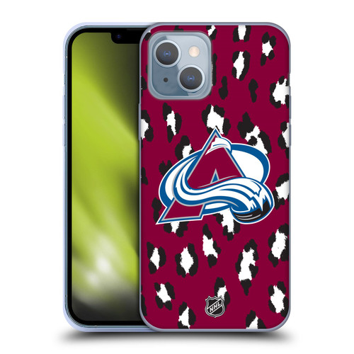 NHL Colorado Avalanche Leopard Patten Soft Gel Case for Apple iPhone 14