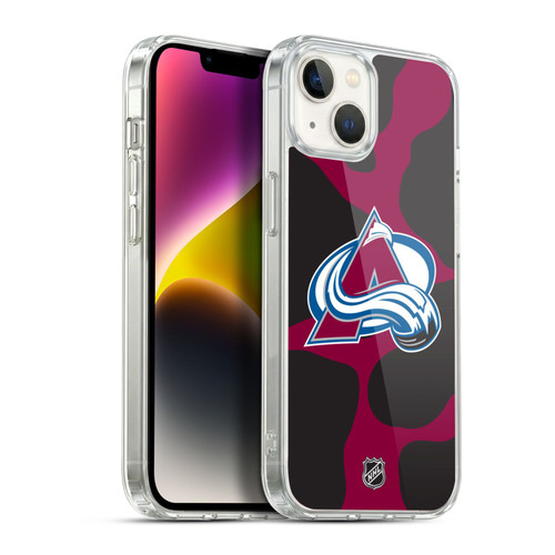 NHL Colorado Avalanche Cow Pattern Soft Gel Case for Apple iPhone 14 Plus & MagSafe