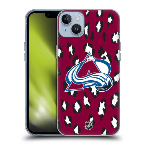 NHL Colorado Avalanche Leopard Patten Soft Gel Case for Apple iPhone 14 Plus