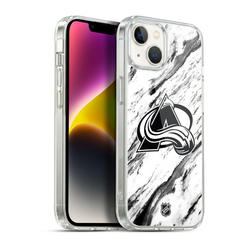 NHL Colorado Avalanche Marble Soft Gel Case for Apple iPhone 14 Plus & MagSafe