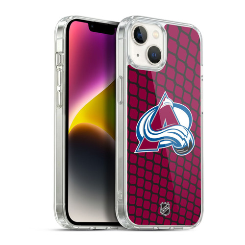 NHL Colorado Avalanche Net Pattern Soft Gel Case for Apple iPhone 14 Plus & MagSafe