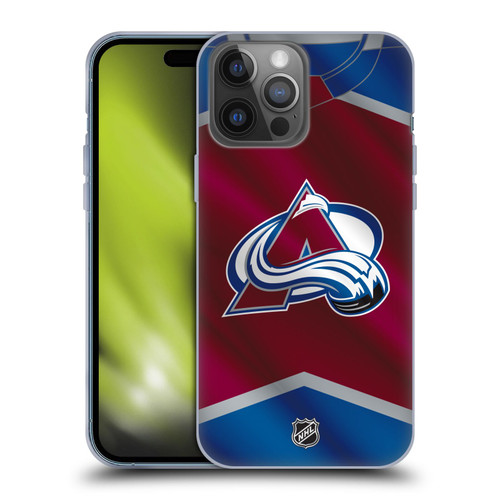 NHL Colorado Avalanche Jersey Soft Gel Case for Apple iPhone 14 Pro Max