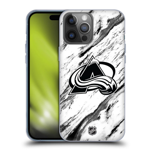 NHL Colorado Avalanche Marble Soft Gel Case for Apple iPhone 14 Pro Max