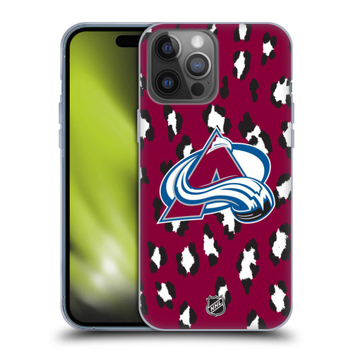 NHL Colorado Avalanche Leopard Patten Soft Gel Case for Apple iPhone 14 Pro Max