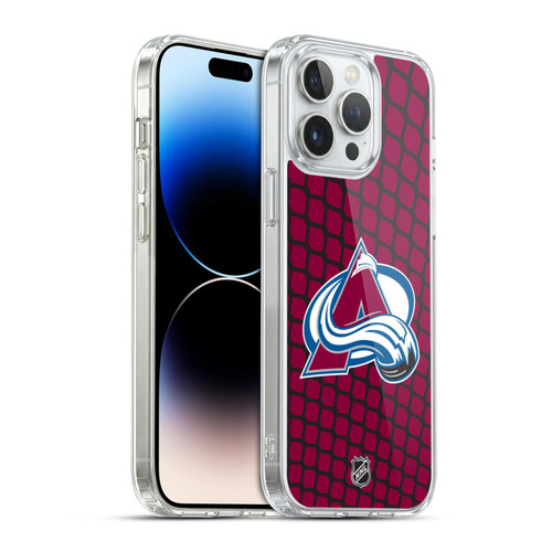 NHL Colorado Avalanche Net Pattern Soft Gel Case for Apple iPhone 14 Pro Max & MagSafe