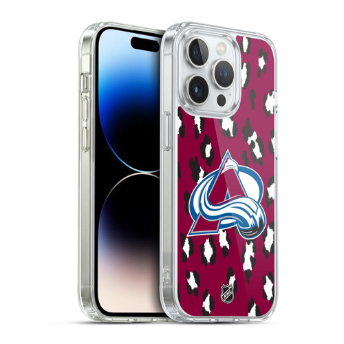 NHL Colorado Avalanche Leopard Pattern Soft Gel Case for Apple iPhone 14 Pro & MagSafe