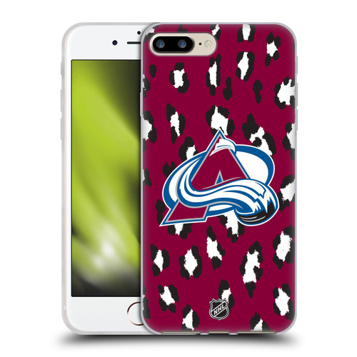 NHL Colorado Avalanche Leopard Patten Soft Gel Case for Apple iPhone 7 Plus / iPhone 8 Plus