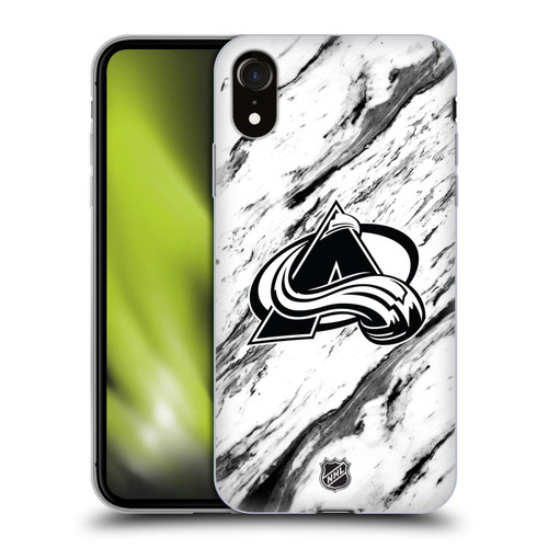 NHL Colorado Avalanche Marble Soft Gel Case for Apple iPhone XR