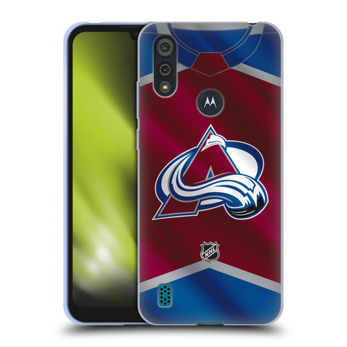 NHL Colorado Avalanche Jersey Soft Gel Case for Motorola Moto E6s (2020)