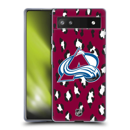 NHL Colorado Avalanche Leopard Patten Soft Gel Case for Google Pixel 6a