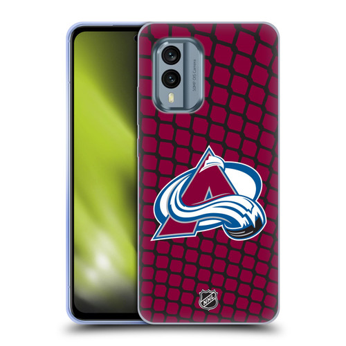 NHL Colorado Avalanche Net Pattern Soft Gel Case for Nokia X30