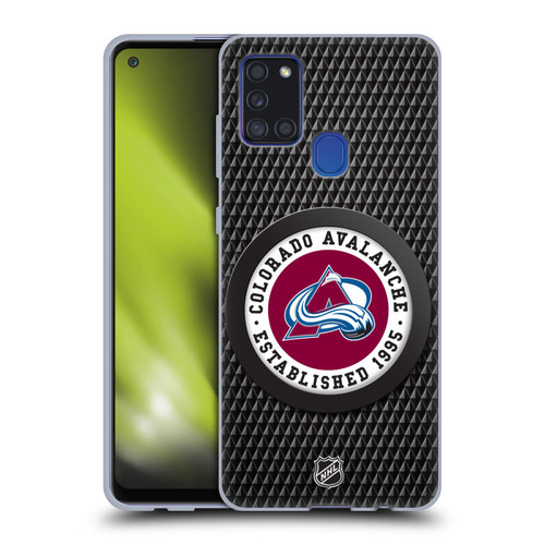 NHL Colorado Avalanche Puck Texture Soft Gel Case for Samsung Galaxy A21s (2020)
