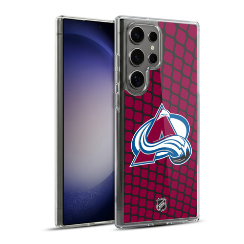 NHL Colorado Avalanche Net Pattern Soft Gel Case for Samsung Galaxy S23 Ultra 5G & MagSafe
