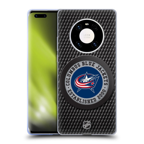 NHL Columbus Blue Jackets Puck Texture Soft Gel Case for Huawei Mate 40 Pro 5G