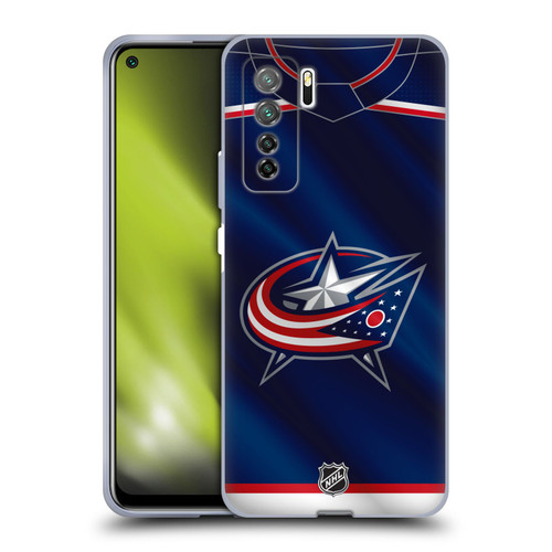NHL Columbus Blue Jackets Jersey Soft Gel Case for Huawei Nova 7 SE/P40 Lite 5G