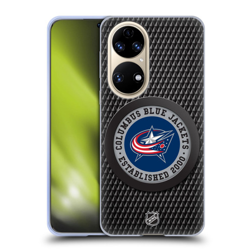 NHL Columbus Blue Jackets Puck Texture Soft Gel Case for Huawei P50