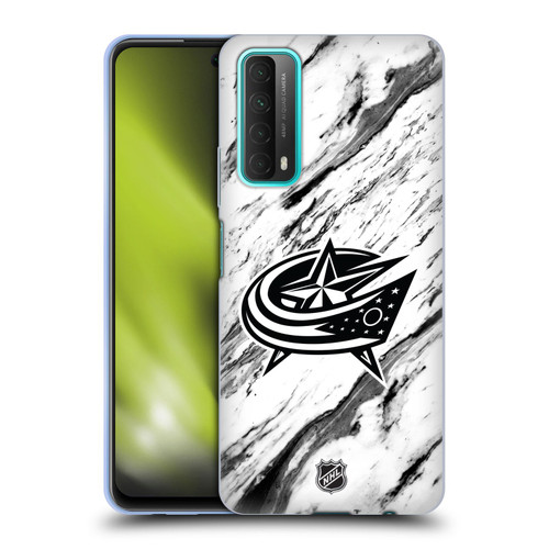 NHL Columbus Blue Jackets Marble Soft Gel Case for Huawei P Smart (2021)