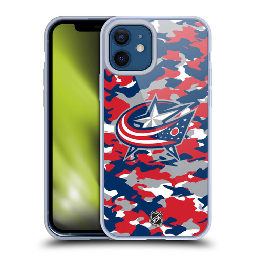 NHL Columbus Blue Jackets Camouflage Soft Gel Case for Apple iPhone 12 / iPhone 12 Pro