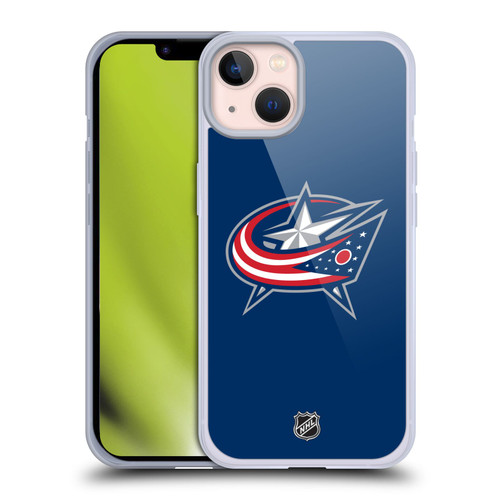 NHL Columbus Blue Jackets Plain Soft Gel Case for Apple iPhone 13