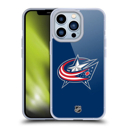 NHL Columbus Blue Jackets Plain Soft Gel Case for Apple iPhone 13 Pro