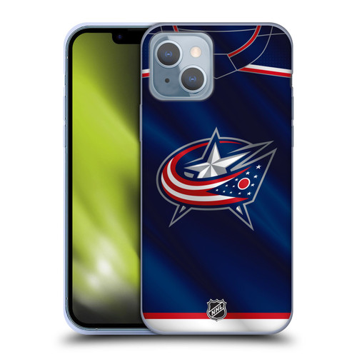NHL Columbus Blue Jackets Jersey Soft Gel Case for Apple iPhone 14
