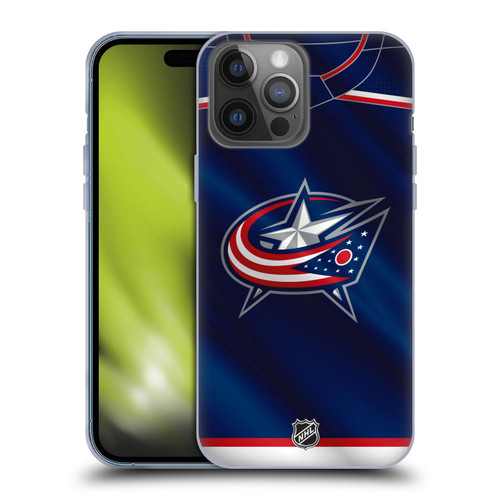 NHL Columbus Blue Jackets Jersey Soft Gel Case for Apple iPhone 14 Pro Max