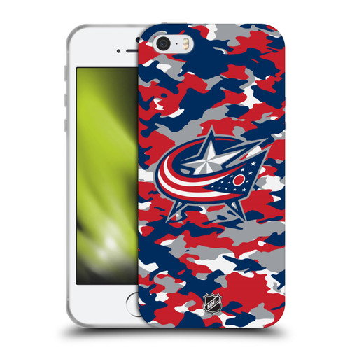 NHL Columbus Blue Jackets Camouflage Soft Gel Case for Apple iPhone 5 / 5s / iPhone SE 2016