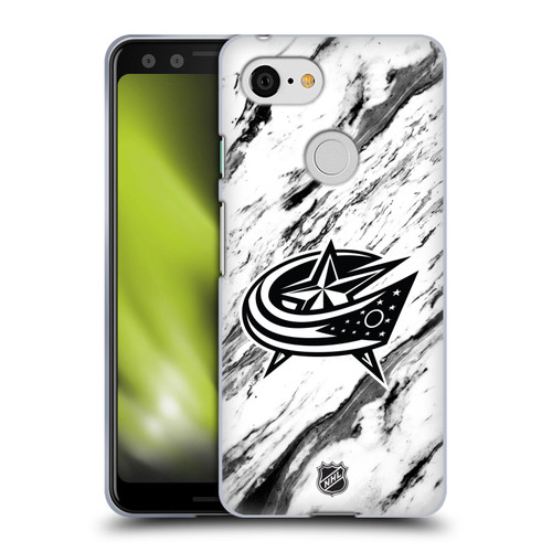 NHL Columbus Blue Jackets Marble Soft Gel Case for Google Pixel 3