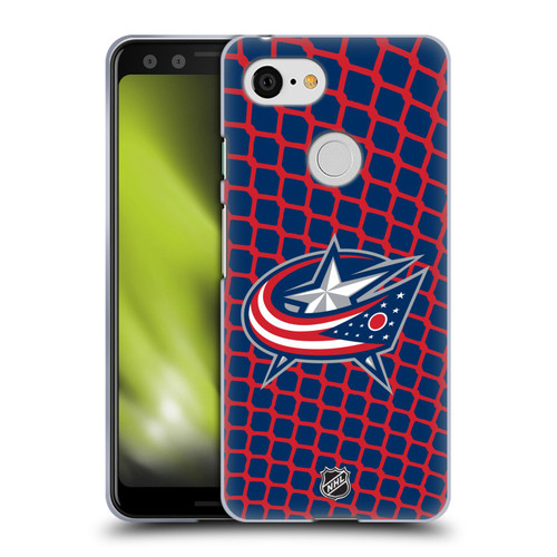 NHL Columbus Blue Jackets Net Pattern Soft Gel Case for Google Pixel 3