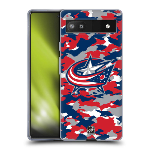 NHL Columbus Blue Jackets Camouflage Soft Gel Case for Google Pixel 6a