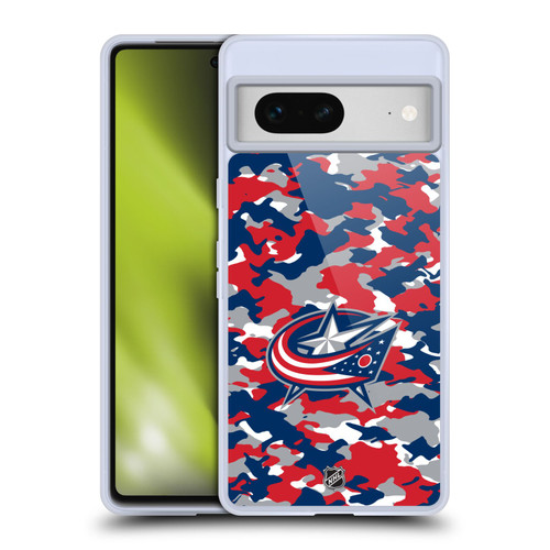 NHL Columbus Blue Jackets Camouflage Soft Gel Case for Google Pixel 7