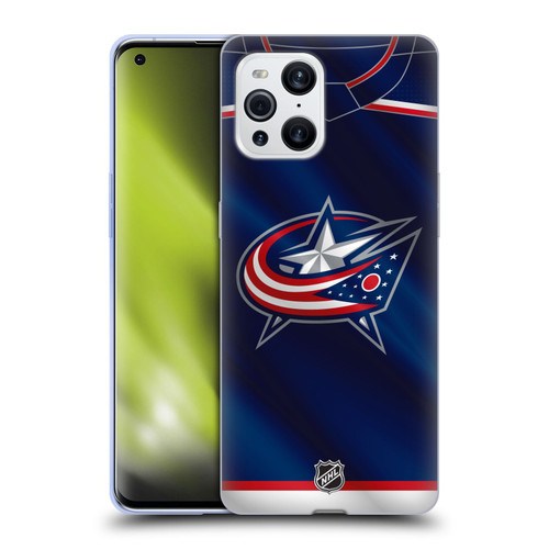 NHL Columbus Blue Jackets Jersey Soft Gel Case for OPPO Find X3 / Pro