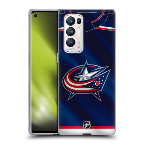 NHL Columbus Blue Jackets Jersey Soft Gel Case for OPPO Find X3 Neo / Reno5 Pro+ 5G