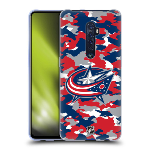 NHL Columbus Blue Jackets Camouflage Soft Gel Case for OPPO Reno 2