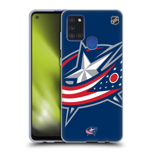 NHL Columbus Blue Jackets Oversized Soft Gel Case for Samsung Galaxy A21s (2020)