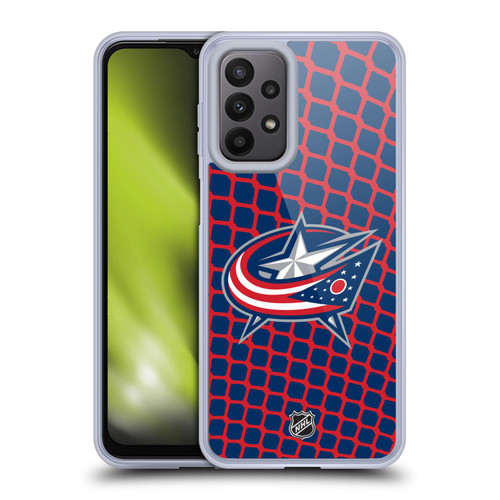 NHL Columbus Blue Jackets Net Pattern Soft Gel Case for Samsung Galaxy A23 / 5G (2022)