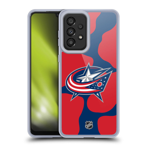NHL Columbus Blue Jackets Cow Pattern Soft Gel Case for Samsung Galaxy A33 5G (2022)