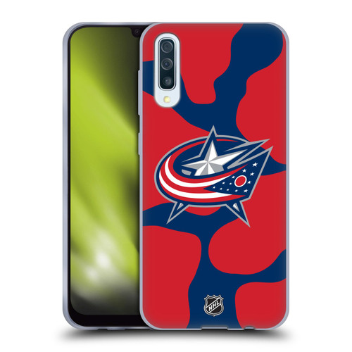 NHL Columbus Blue Jackets Cow Pattern Soft Gel Case for Samsung Galaxy A50/A30s (2019)