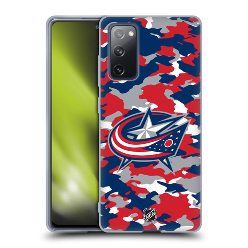NHL Columbus Blue Jackets Camouflage Soft Gel Case for Samsung Galaxy S20 FE / 5G