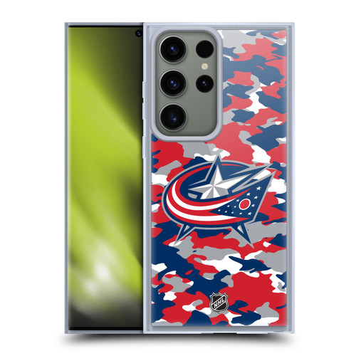 NHL Columbus Blue Jackets Camouflage Soft Gel Case for Samsung Galaxy S23 Ultra 5G