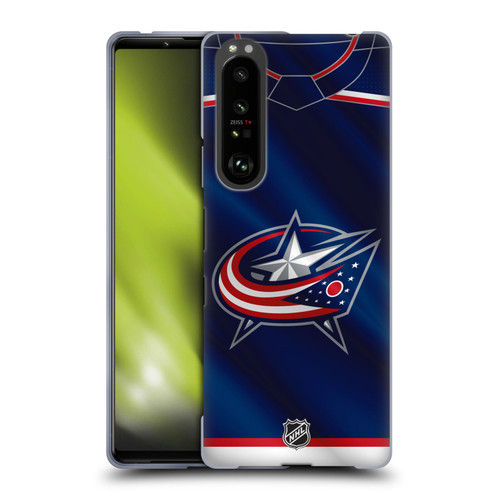 NHL Columbus Blue Jackets Jersey Soft Gel Case for Sony Xperia 1 III