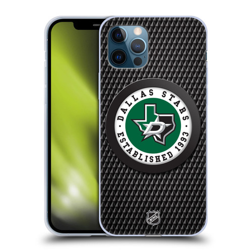 NHL Dallas Stars Puck Texture Soft Gel Case for Apple iPhone 12 / iPhone 12 Pro
