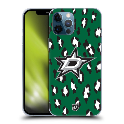 NHL Dallas Stars Leopard Patten Soft Gel Case for Apple iPhone 12 Pro Max