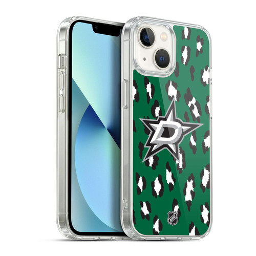 NHL Dallas Stars Leopard Pattern Soft Gel Case for Apple iPhone 13
