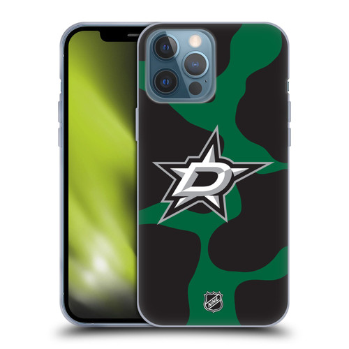 NHL Dallas Stars Cow Pattern Soft Gel Case for Apple iPhone 13 Pro Max