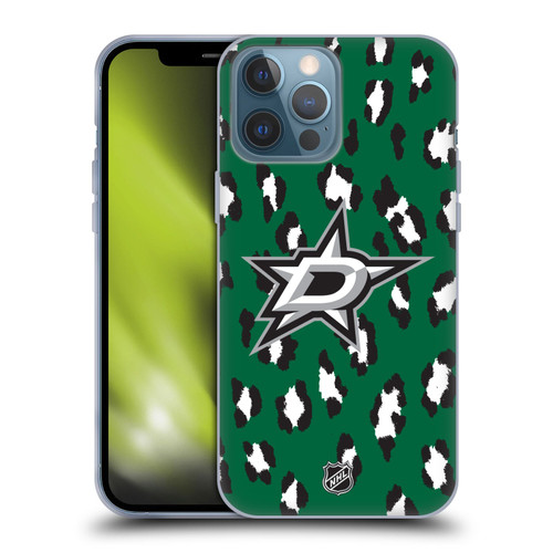 NHL Dallas Stars Leopard Patten Soft Gel Case for Apple iPhone 13 Pro Max