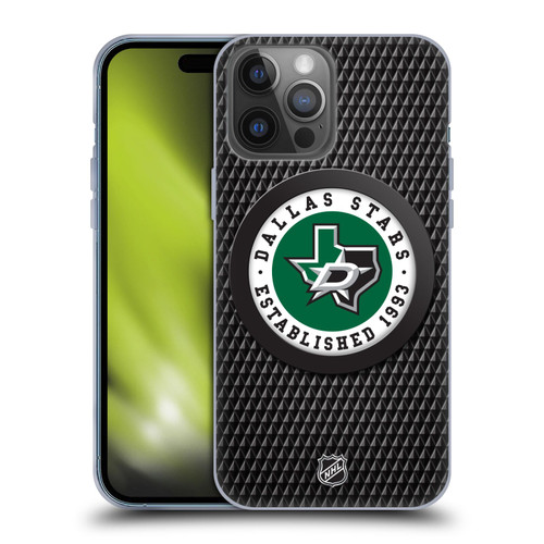 NHL Dallas Stars Puck Texture Soft Gel Case for Apple iPhone 14 Pro Max