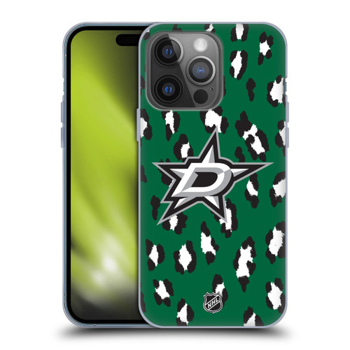 NHL Dallas Stars Leopard Patten Soft Gel Case for Apple iPhone 14 Pro