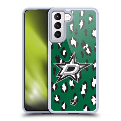 NHL Dallas Stars Leopard Patten Soft Gel Case for Samsung Galaxy S21 5G